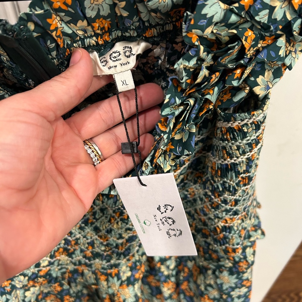 Sea NY PEGGY SMOCKED DRESS NWT